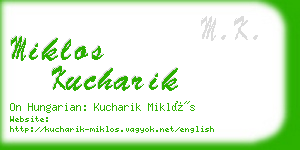 miklos kucharik business card
